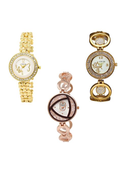 Set of 3 round dial analog watch combo -(LK203-204-238) - 15683311 - Very Small Image - 1