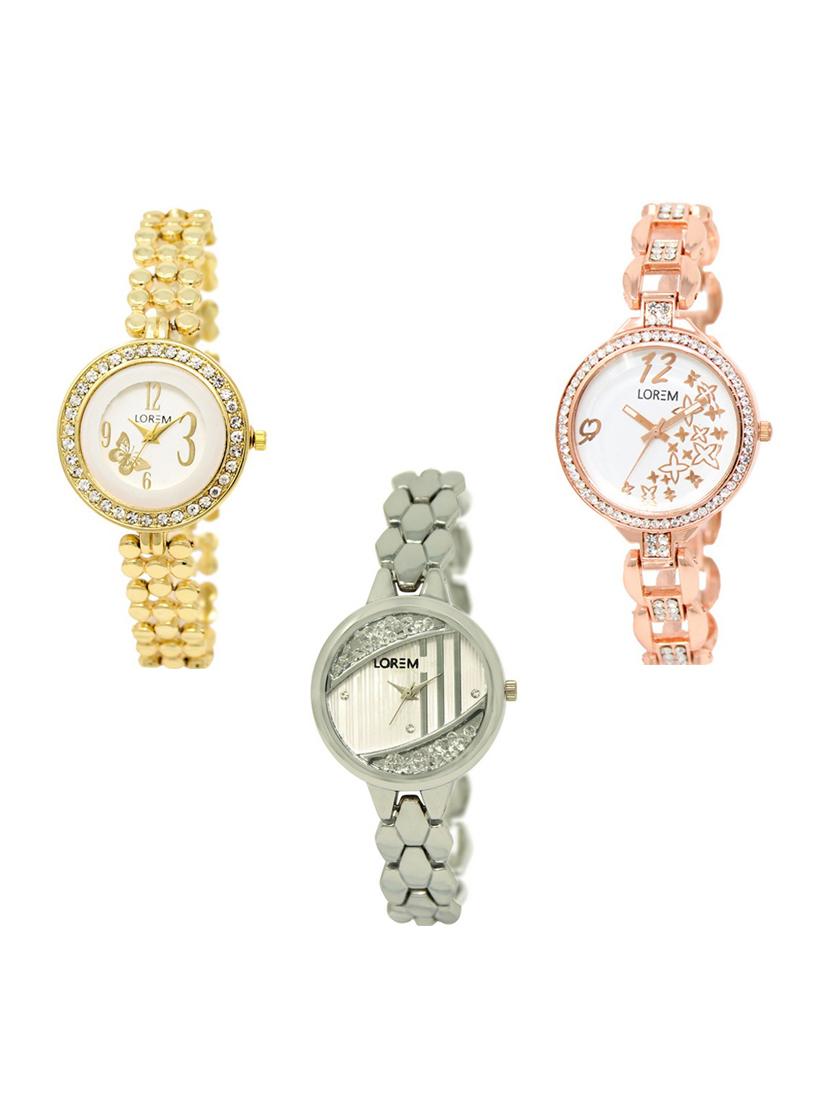 set of 3 round dial analog watch combo -(lk203-210-223) - 15683476 - Zoom Image - 1