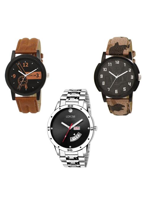 Set of 3 Round dial analog watch (LK-01-03-104) - 15683598 - Standard Image - 1