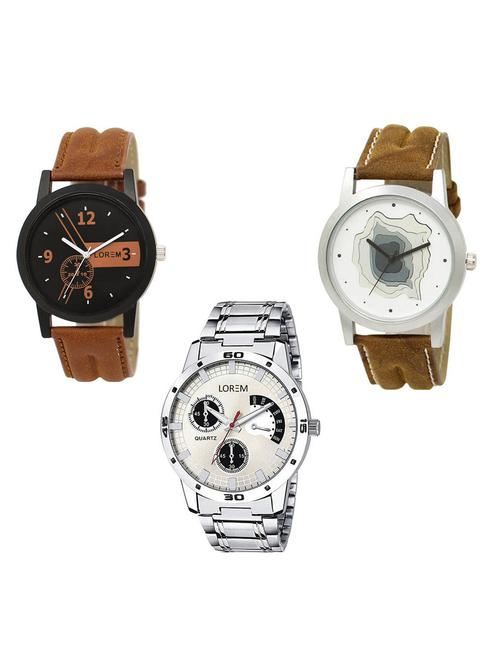set of 3 analog watch combo -(lk-01-09-101) - 15683627 - Standard Image - 1