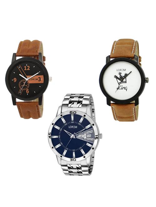 Set of 3 analog watch combo -(LK-01-18-102) - 15683679 - Standard Image - 1