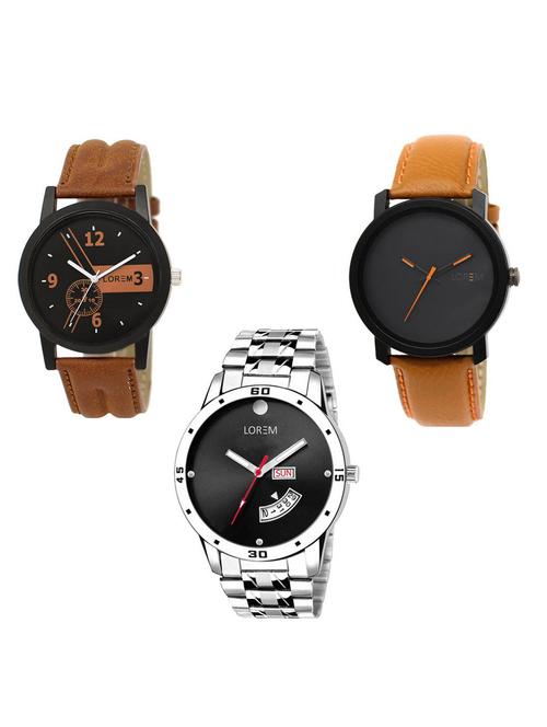 Set of 3 analog watch combo -(LK-01-20-104) - 15683694 - Standard Image - 1