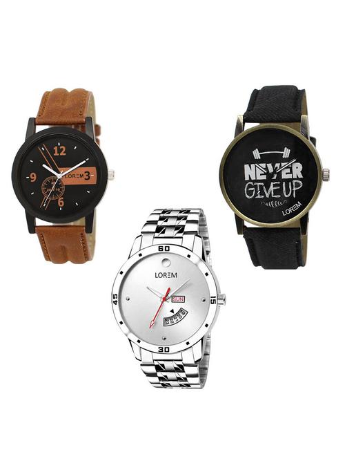Set of 3 analog watch combo -(LK-01-27-103) - 15683733 - Standard Image - 1