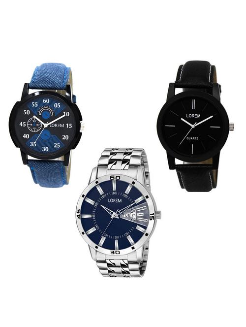 Set of 3 analog watch combo -(LK-02-05-102) - 15683800 - Standard Image - 1