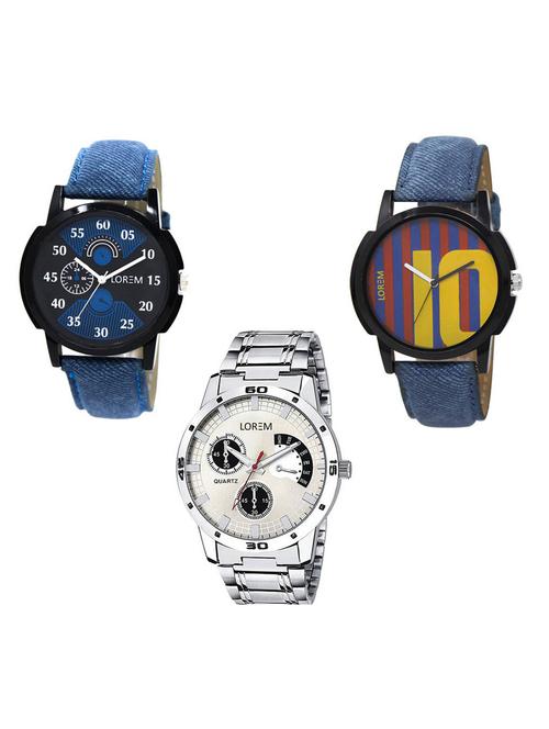set of 3 analog watch combo -(lk-02-10-101) - 15683826 - Standard Image - 1
