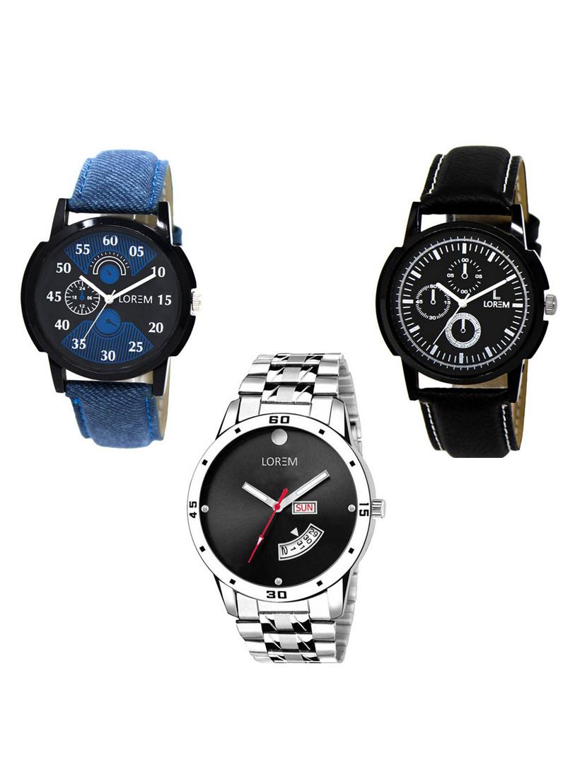 Set of 3 analog watch combo -(LK-02-13-104) - 15683850 - Zoom Image - 1