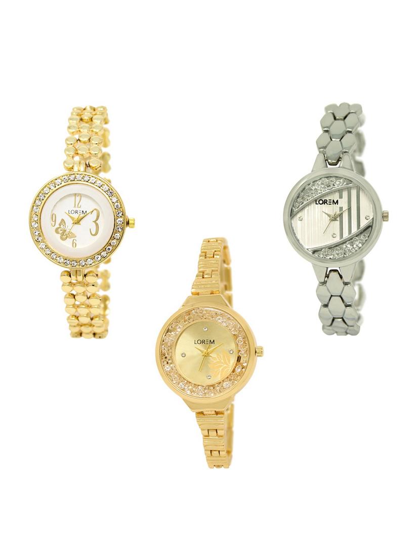 set of 3 round dial analog watch combo -(lk203-223-224) - 15683875 - Zoom Image - 1
