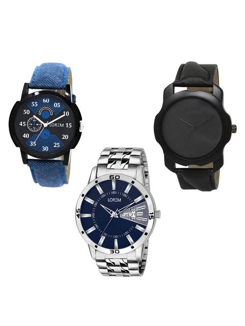 Set of 3 analog watch combo -(LK-02-22-102) - 15683928 - Standard Image - 1
