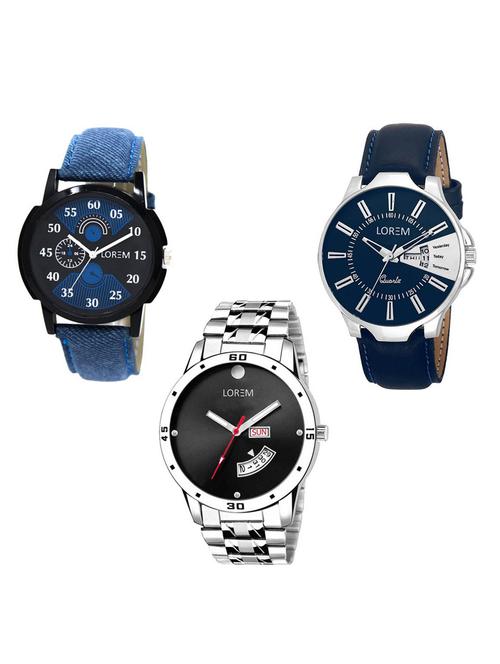 Set of 3 analog watch combo -(LK-02-23-104) - 15683937 - Standard Image - 1
