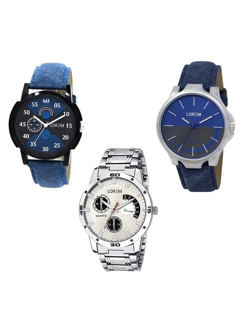 set of 3 analog watch combo -(lk-02-24-101) - 15683938 - Standard Image - 1