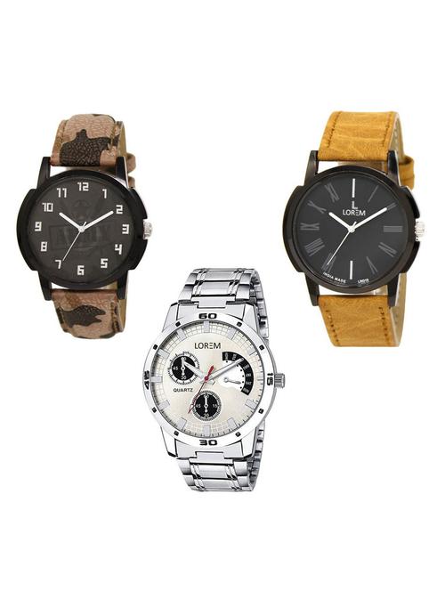 set of 3 analog watch combo -(lk-03-19-101) - 15684099 - Standard Image - 1