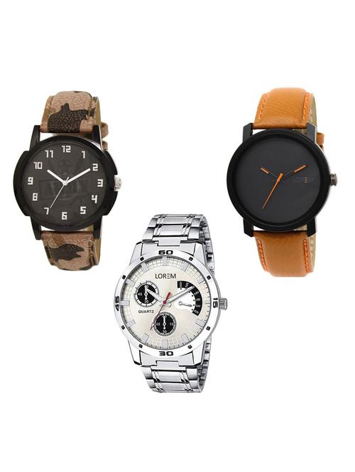 set of 3 analog watch combo -(lk-03-20-101) - 15684106 - Standard Image - 1