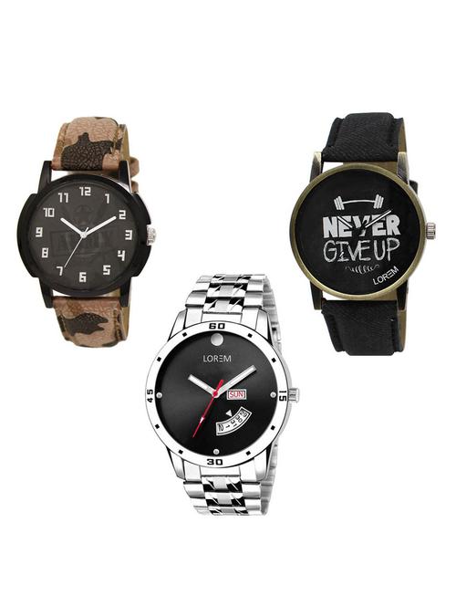 Set of 3 analog watch combo -(LK-03-27-104) - 15684157 - Very Small Image - 1