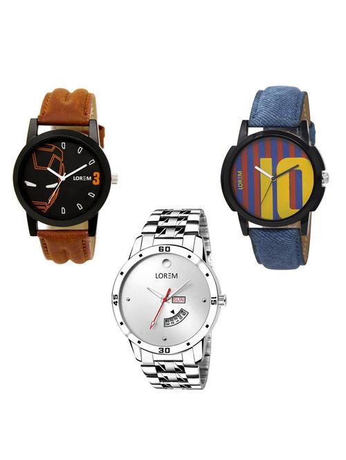Set of 3 analog watch combo -(LK-04-10-103) - 15684271 - Very Small Image - 1