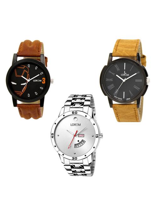 Set of 3 analog watch combo -(LK-04-19-103) - 15684330 - Very Small Image - 1