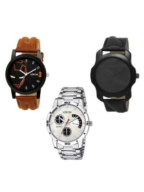 set of 3 analog watch combo -(lk-04-22-101) - 15684347 - Standard Image - 1