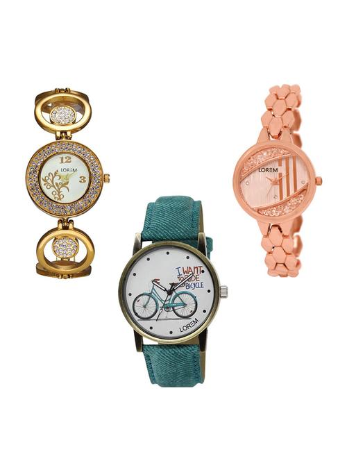 set of 3 analog watch combo -(lk204-222-229) - 15685237 - Standard Image - 1