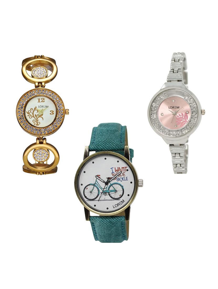 set of 3 analog watch combo -(lk204-226-229) - 15685376 - Zoom Image - 1
