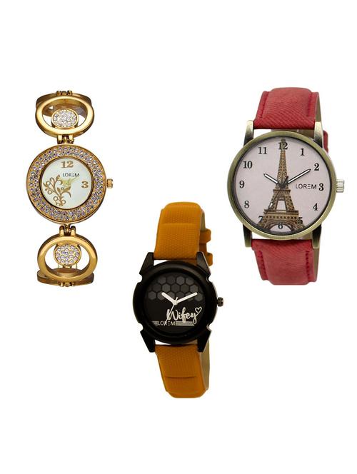 set of 3 analog watch combo -(lk204-230-235) - 15685496 - Standard Image - 1