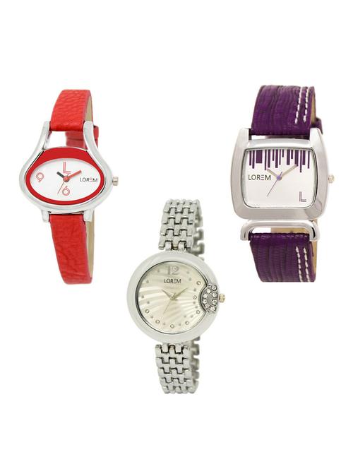 Set of 3 analog watch combo -(LK206-207-227) - 15686128 - Very Small Image - 1