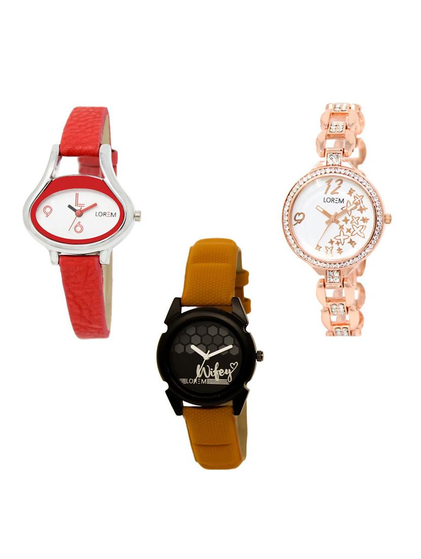 set of 3 analog watch combo -(lk206-210-235) - 15686267 - Zoom Image - 1