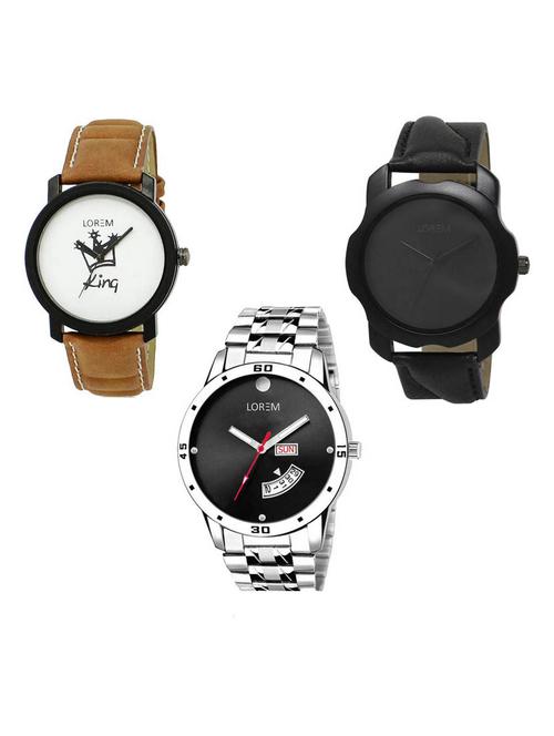 Set of 3 analog watch combo -(LK-18-22-104) - 15686799 - Very Small Image - 1