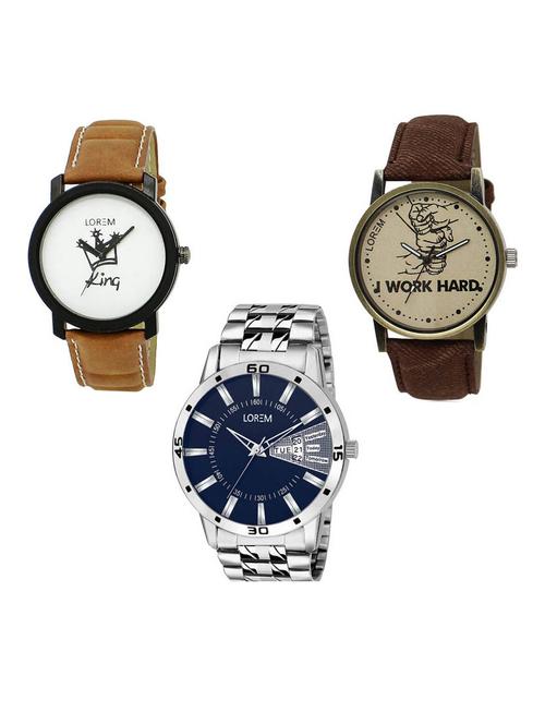 Set of 3 analog watch combo -(LK-18-29-102) - 15686847 - Very Small Image - 1