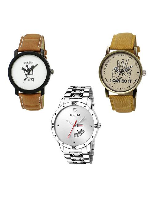 Set of 3 analog watch combo -(LK-18-30-103) - 15686856 - Very Small Image - 1