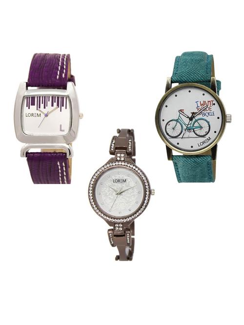set of 3 analog watch combo -(lk207-229-236) - 15686857 - Standard Image - 1