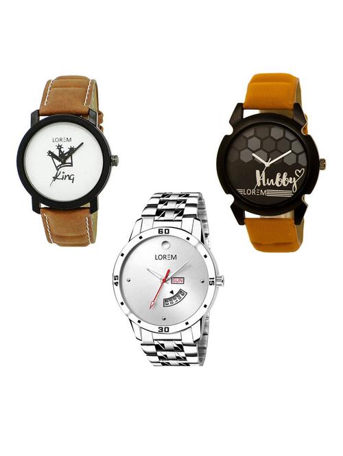 Set of 3 analog watch combo -(LK-18-32-103) - 15686871 - Very Small Image - 1