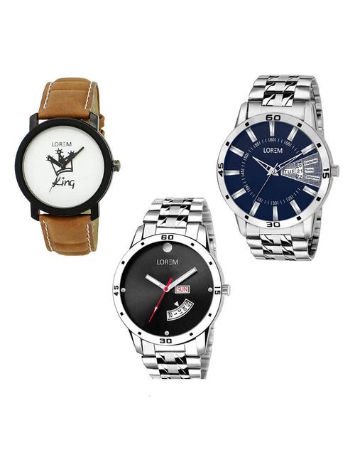 Set of 3 analog watch combo -(LK-18-102-104) - 15686896 - Very Small Image - 1