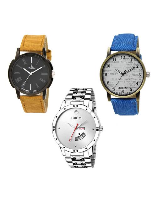 Set of 3 analog watch combo -(LK-19-28-103) - 15686964 - Very Small Image - 1