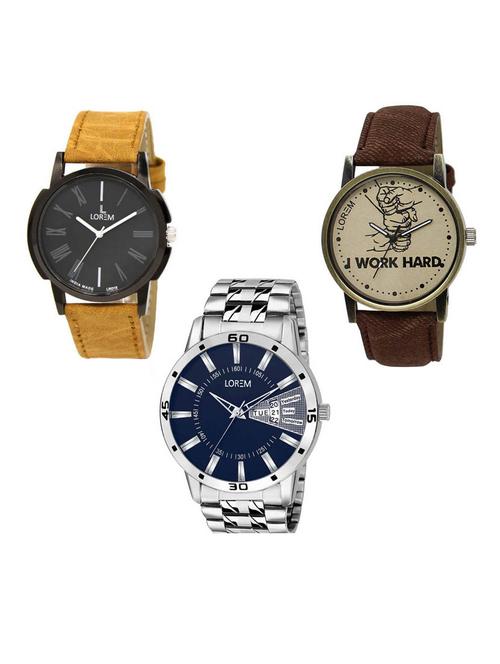 Set of 3 analog watch combo -(LK-19-29-102) - 15686970 - Very Small Image - 1