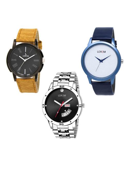 Set of 3 analog watch combo -(LK-19-33-104) - 15687003 - Very Small Image - 1