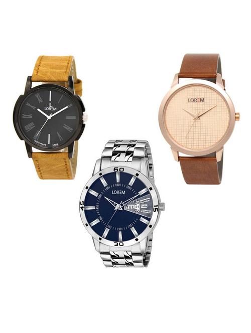 Set of 3 analog watch combo -(LK-19-34-102) - 15687007 - Very Small Image - 1