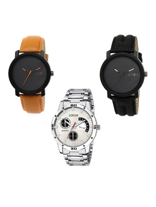 set of 3 analog watch combo -(lk-20-21-101) - 15687023 - Standard Image - 1