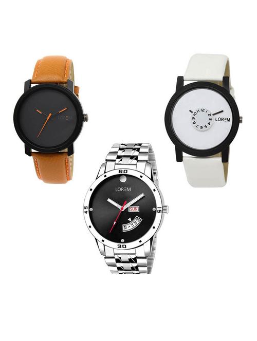 Set of 3 analog watch combo -(LK-20-26-104) - 15687065 - Very Small Image - 1