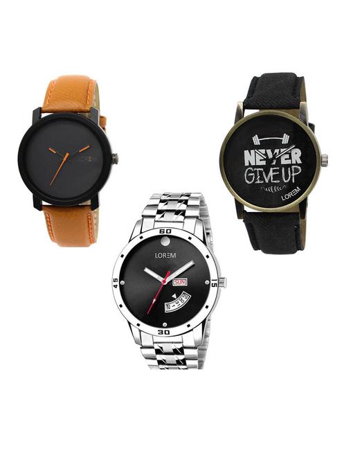 Set of 3 analog watch combo -(LK-20-27-104) - 15687073 - Very Small Image - 1