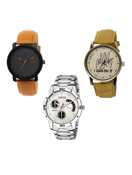 set of 3 analog watch combo -(lk-20-30-101) - 15687090 - Standard Image - 1