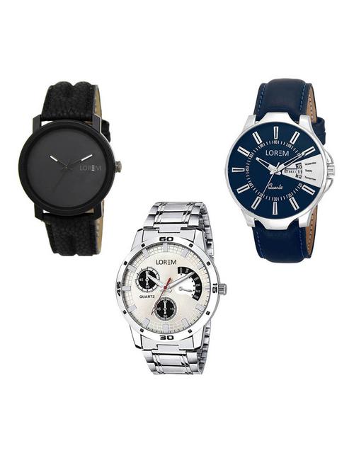 set of 3 analog watch combo -(lk-21-23-101) - 15687144 - Standard Image - 1