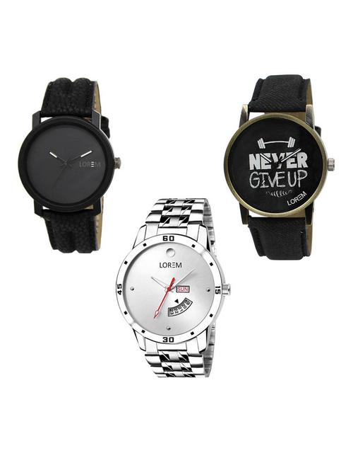 Set of 3 analog watch combo -(LK-21-27-103) - 15687177 - Very Small Image - 1