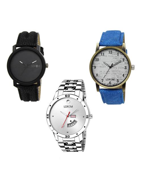 Set of 3 analog watch combo -(LK-21-28-103) - 15687185 - Very Small Image - 1