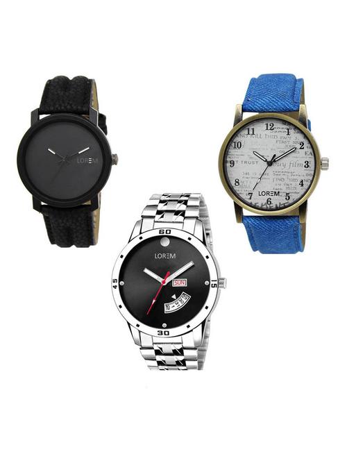 Set of 3 analog watch combo -(LK-21-28-104) - 15687186 - Very Small Image - 1