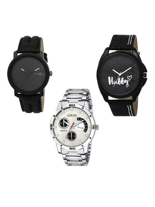 set of 3 analog watch combo -(lk-21-31-101) - 15687203 - Standard Image - 1