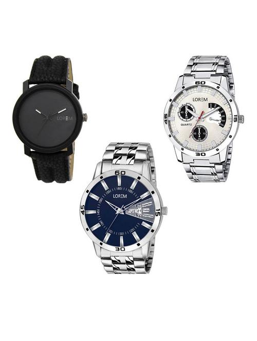 Set of 3 analog watch combo -(LK-21-101-102) - 15687233 - Very Small Image - 1