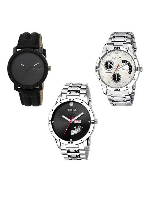 Set of 3 analog watch combo -(LK-21-101-104) - 15687237 - Very Small Image - 1