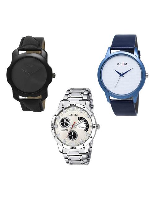 set of 3 analog watch combo -(lk-22-33-101) - 15687316 - Standard Image - 1