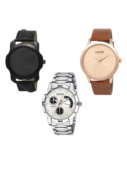 set of 3 analog watch combo -(lk-22-34-101) - 15687322 - Standard Image - 1