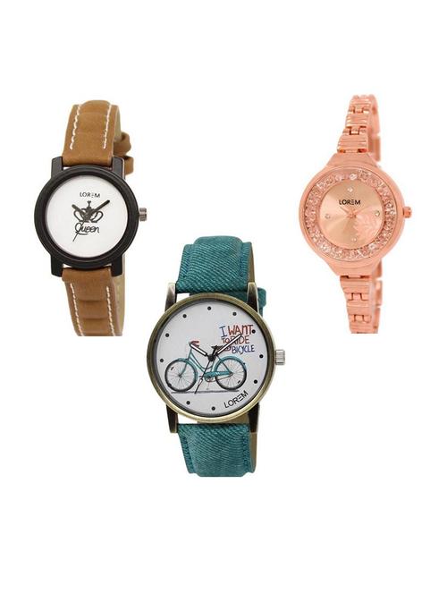set of 3 analog watch combo -(lk209-225-229) - 15687414 - Standard Image - 1