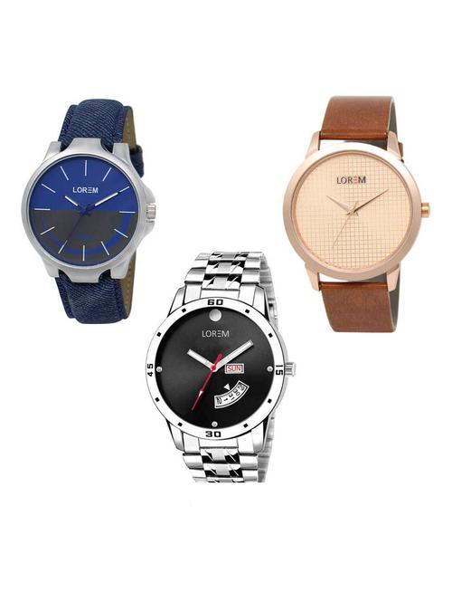 Set of 3 analog watch combo -(LK-24-34-104) - 15687493 - Very Small Image - 1